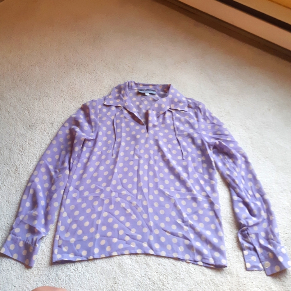 Purple polka dot blouse